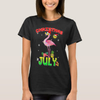 Pink Flamingo in Santa Hat Christmas in July Girl
