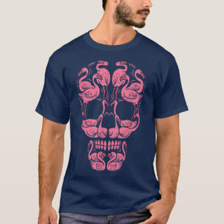 T-shirt Pink Flamingo Skull Breast Cancer Awareness Hallow