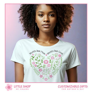 T-shirt Pink Floral Heart World's Best Mom