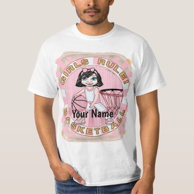 T-shirt Pink Girls Basketball (Devant)