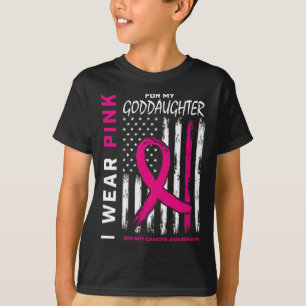 T-shirt Pink Godgirl Cancer Du Sein Drapeau Avant Et Ck G