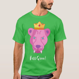 T-shirt Pink Hair Queen Lioness Custom Text