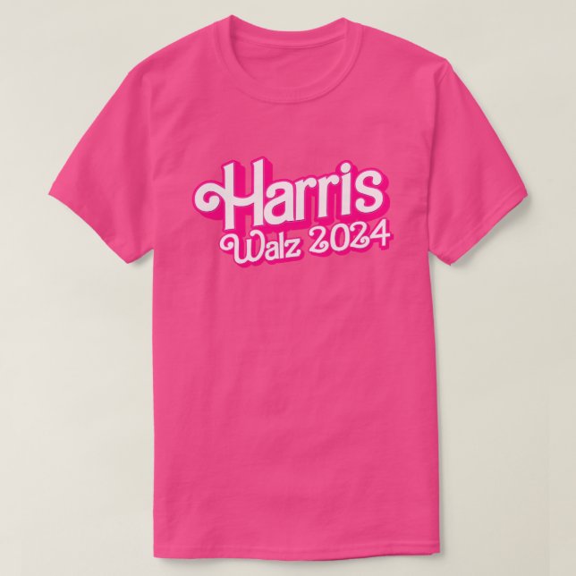 T-shirt Pink Harris Walz 2024 (Design devant)