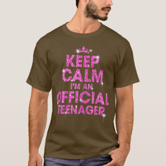 T-shirt Pink Keep Calm I An Official nager 13th Birthday