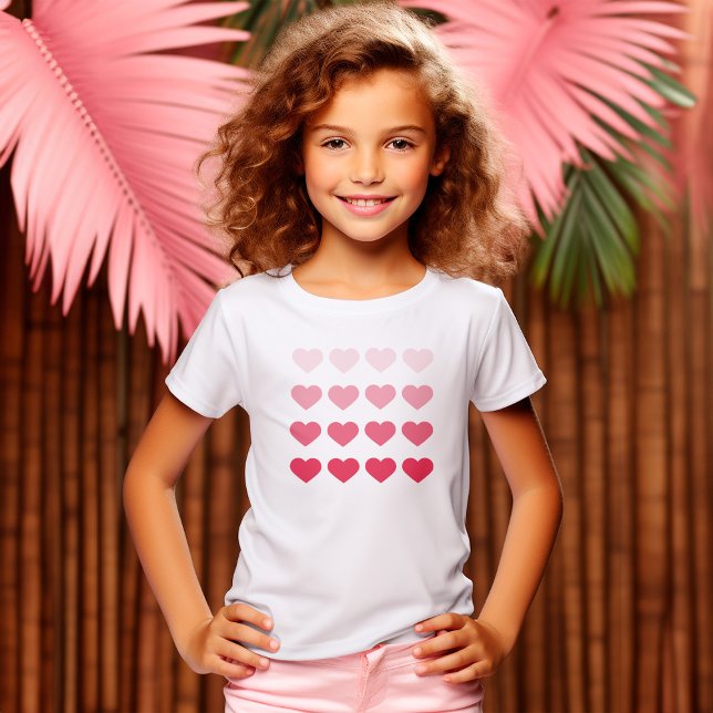 T-Shirt Pink Ombre Hearts Valentines (Créateur téléchargé)