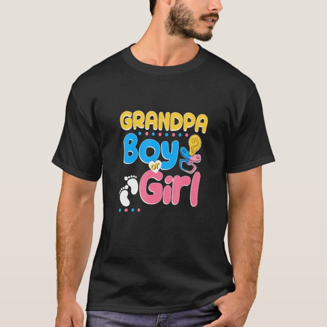 T-shirt Pink or Blue Grandpa Loves You Best Grandfather Ev (Devant)