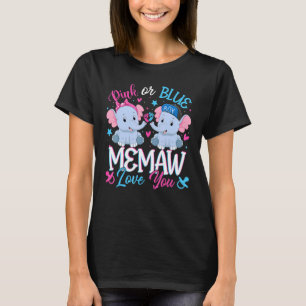 T-shirt Pink or Blue Memaw Aime You Elephants Baby Genre