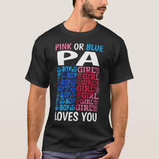 T-shirt Pink Ou Bleu Pa Vous Aime Genre Révéler Baby Showe