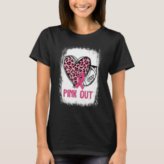 T-shirt Pink out Avec Leopard Heart Football Maman Bleache