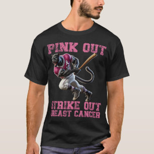 T-shirt Pink Out Cancer du Sein Frappe de baseball