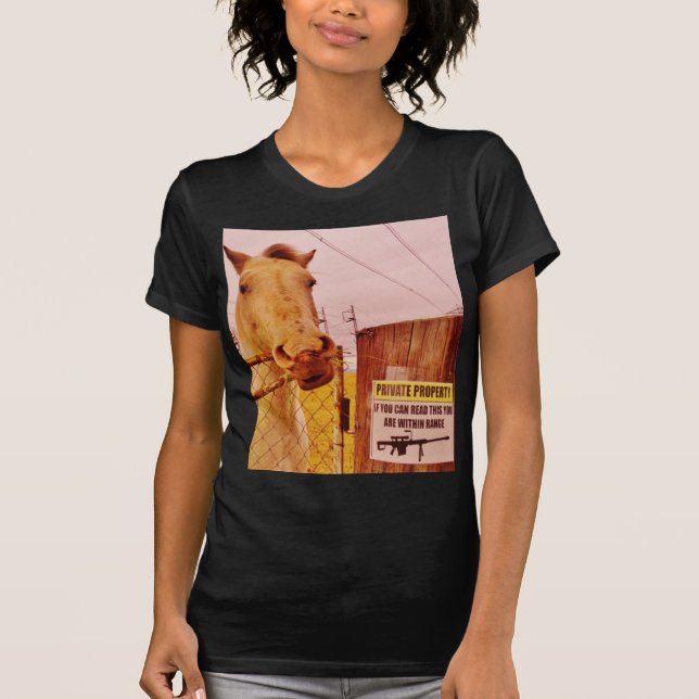 T-shirt Pink Private Property Horse (Devant)