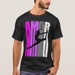T-shirt Pink Purple Jolie Filles Danser Anniversaire Retro