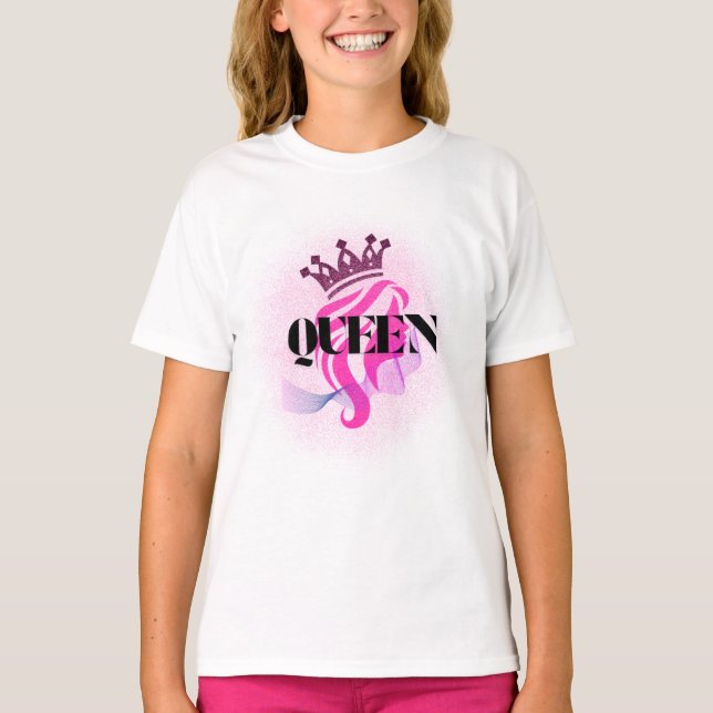 T-shirt Pink Queen Crown Design – Confident Feminine Power (Devant)