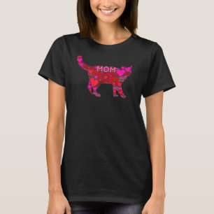 T-shirt Pink Red Heart Lot Maman mignonne Pet Cat Mama Mèr