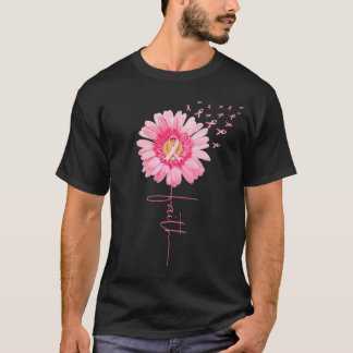 T-shirt Pink Ribbon Daisy Faith Conscience du cancer du se