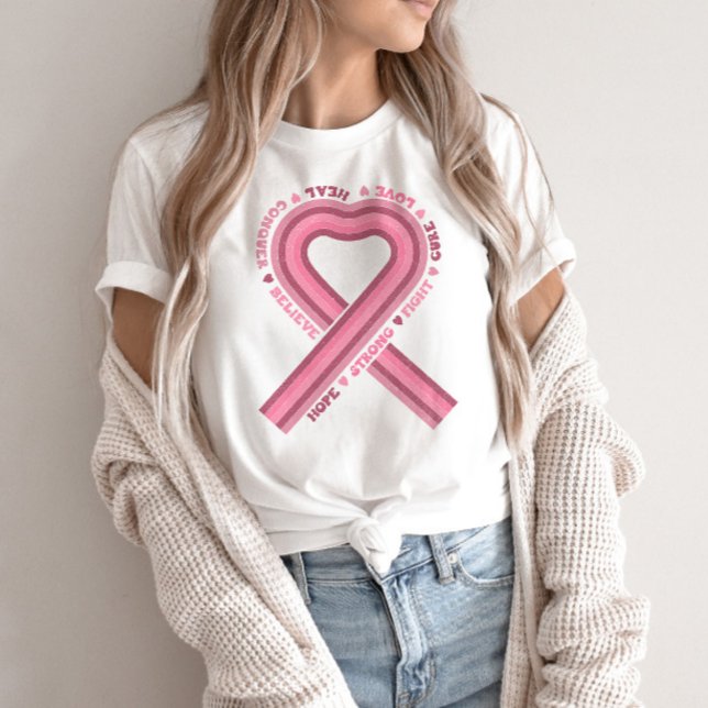 T-shirt Pink Ribbon Sensibilisation au cancer du sein Rétr (Créateur téléchargé)