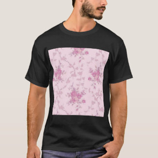 T-shirt Pink rose coquette imprimé Chiffon Top