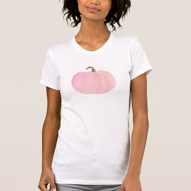 T-shirt Pink Sparkle Citrouille Rustic Automne automne Fai (Devant)