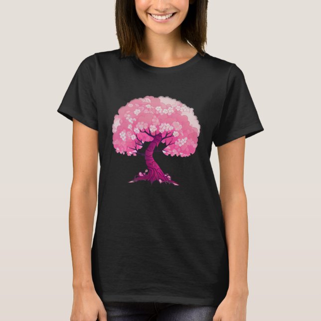 T-shirt Pink tree of life cherry blossom (Devant)