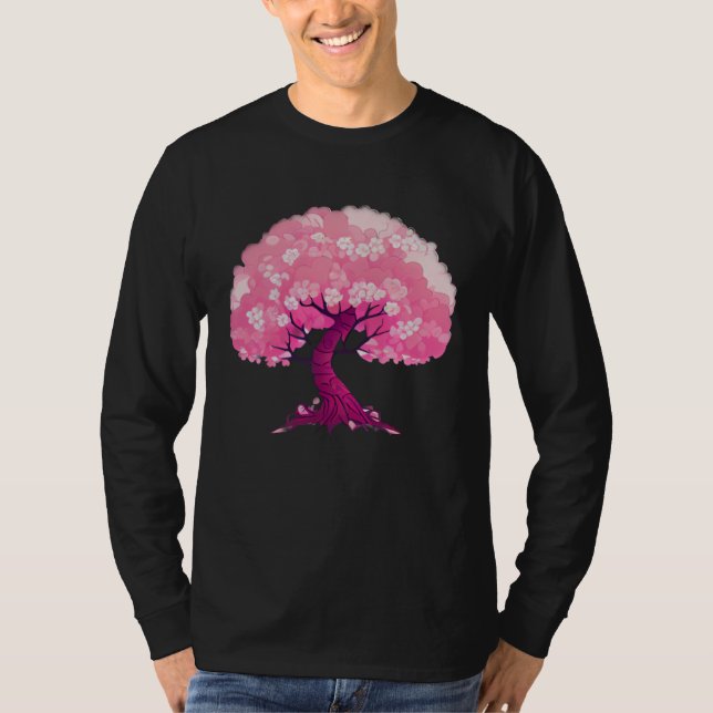 T-shirt Pink tree of life cherry blossom (Devant)