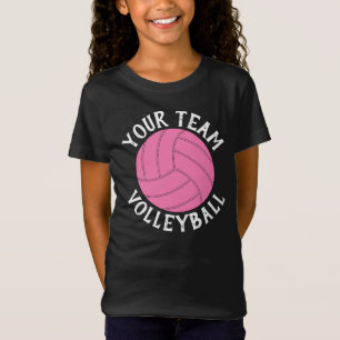 T-Shirt Pink Volleyball Custom Nom de l'équipe Girls Jerse