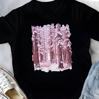 T-shirt Pink Winter Forest 