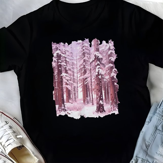 T-shirt Pink Winter Forest  (Créateur téléchargé)