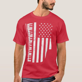 T-shirt Pinno Clavier USA Drapeau drôle Musicien Playe