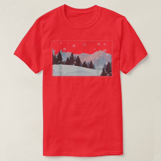 T-shirt Pins D'Hiver Dans Une Tempête De Neige Saison D'Hi (Design devant)
