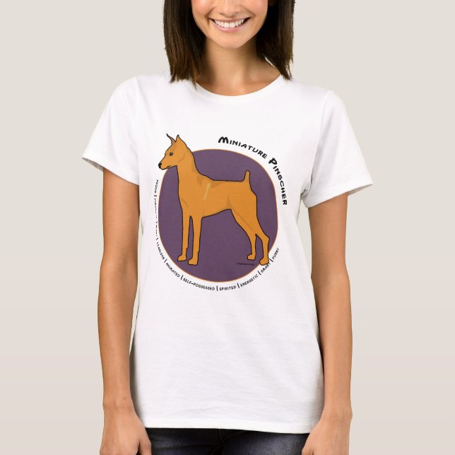 T-shirt Pinscher miniature, rouge de mâle (Devant)