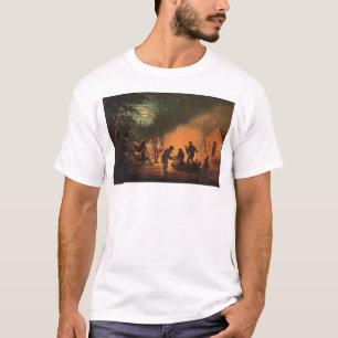 T-shirt Pionniers de la Californie autour d'un feu de camp