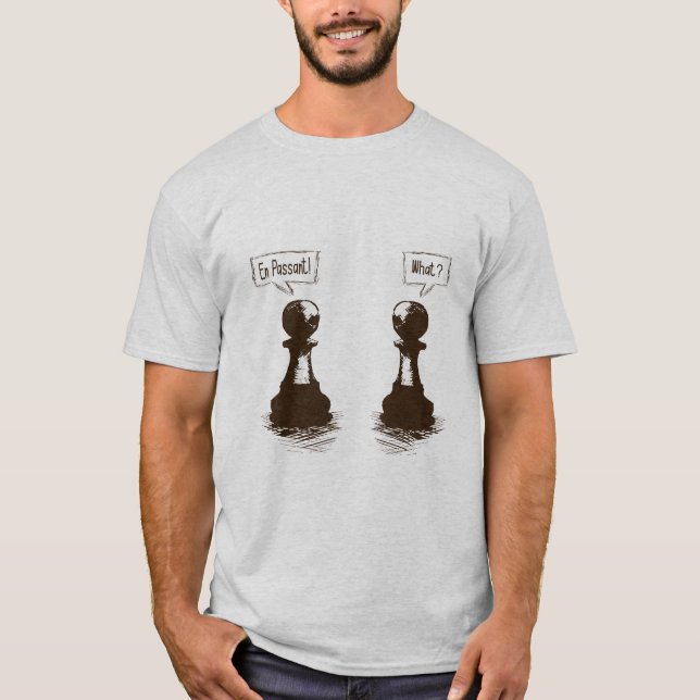T-shirt Pions D'Échecs - En Passant ! Quoi ? (Devant)