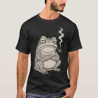 T-shirt Pipe à fumer grenouille grincheuse japonaise vinta
