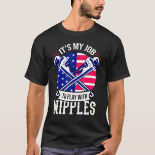 T-shirt Pipefitter Steamfitter Cadeau Plumber Usa American