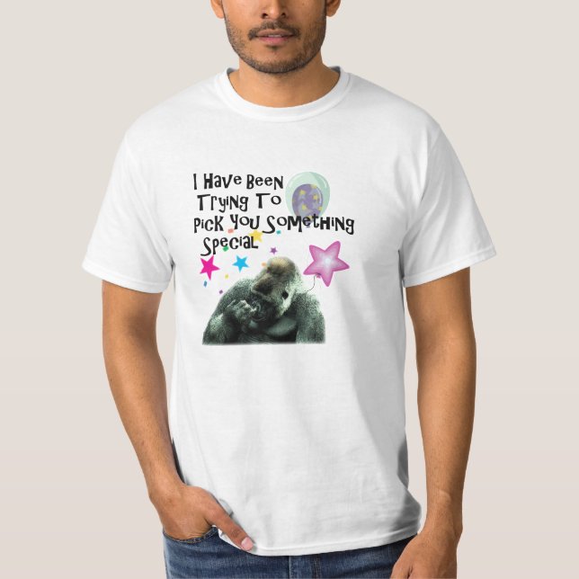 T-shirt piqûre de nez drôle gorille anniversaire (Devant)