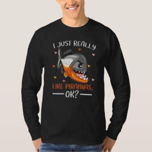 T-shirt Piranha Fish J'Aime Vraiment Piranhas Ok
