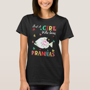 T-shirt Piranha Poisson Animal Tee Juste Une Fille Qui Aim