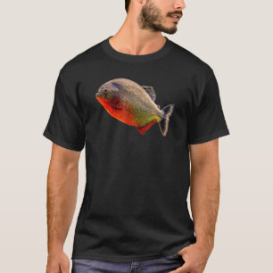 T-shirt Piranha Rouge Ventre Scolaire De Piranhas Poisson