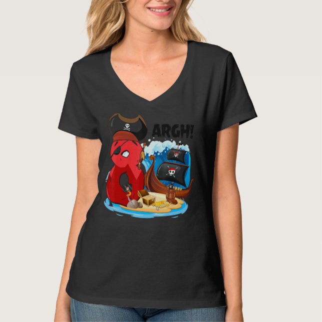 T-shirt Pirate 8 Ans Pirate Anniversaire Pirates Bateau Ar (Devant)