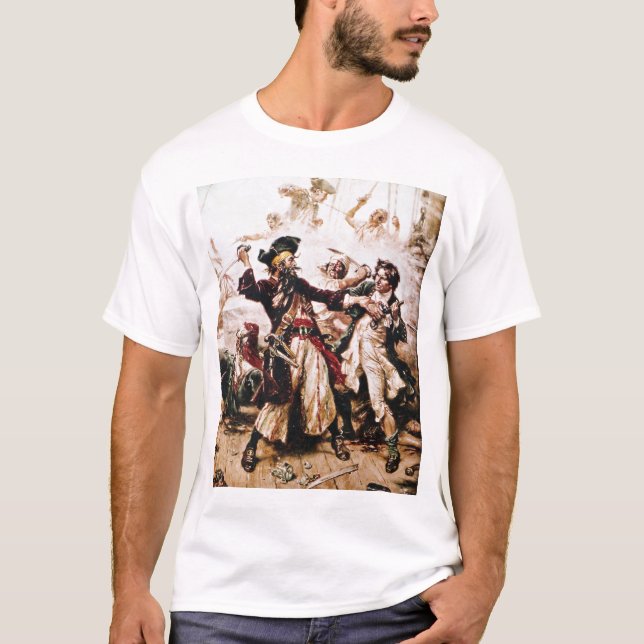 T-shirt Pirate Blackbeard capturé (Devant)