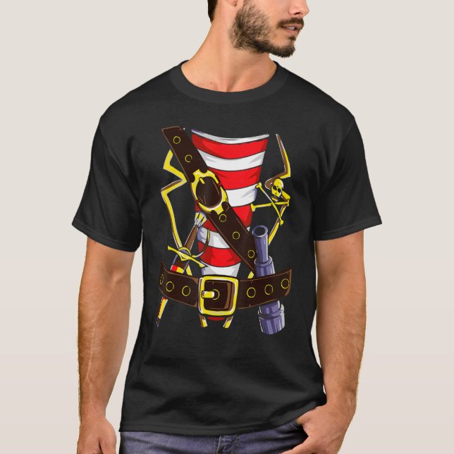 T-shirt Pirate buccaneer costume Lazy Halloween Costume (Devant)