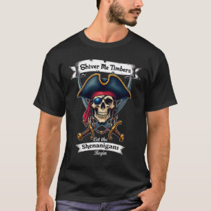 T-shirt Pirate crâne me frissonner Timbres Halloween