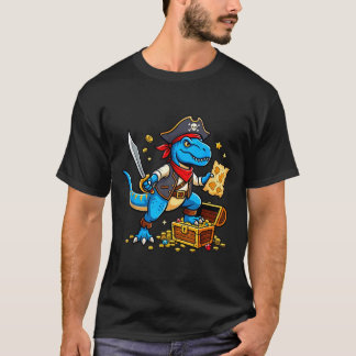 T-shirt Pirate dinosaur t rex boys girls kids funny