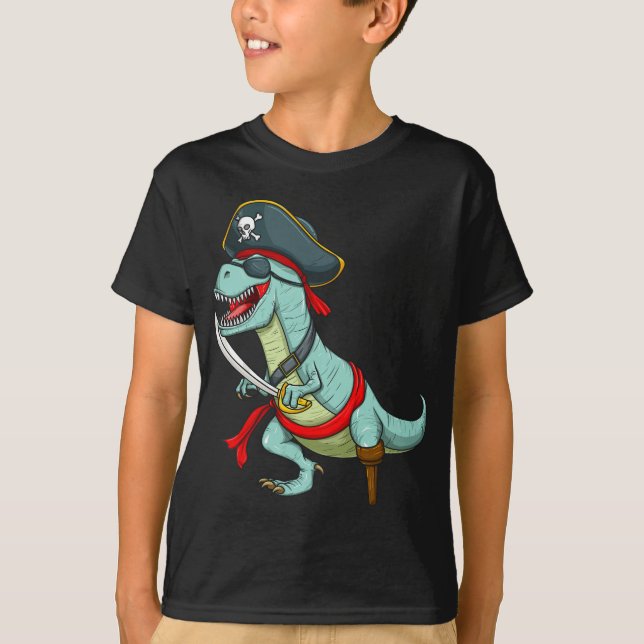 T-shirt Pirate Dinosaure T Rex Funny Tyrannosaurus Hallowe (Devant)