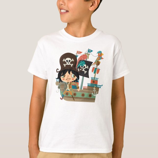 T-shirt Pirate et bateau de pirate (Devant)