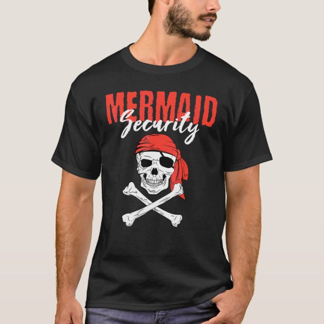 T-shirt Pirate Eyepatch Crâne Mermaid Marine Navire Trea (Devant)