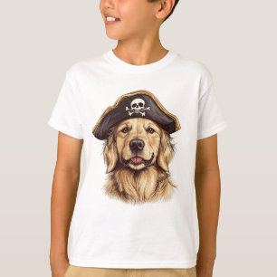 T-shirt Pirate Golden Retriever Chien Crâne