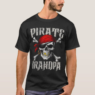 T-shirt Pirate Grand-Père Jolly roger Drapeau Et Crossbon