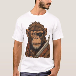 T-shirt Pirate Singe avec épée - Bold Adventure Art