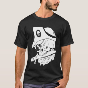 T-shirt Pirate Skull Grunge Art Noir Moderne Illustration